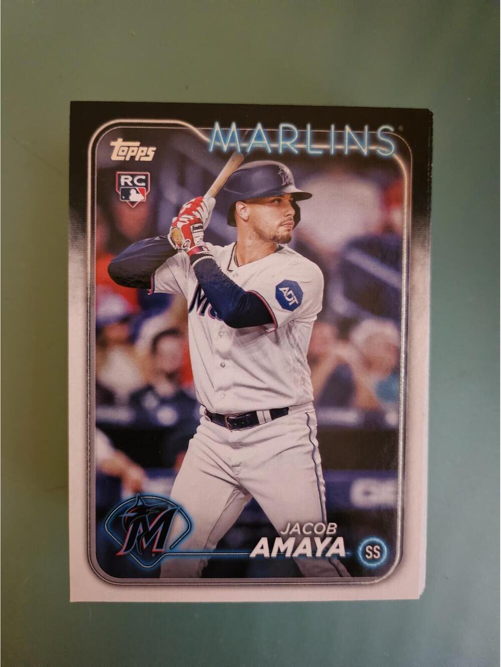 2024 Topps Series One #144 Jacob Amaya RC Miami Marlins Baseball Rookie Card